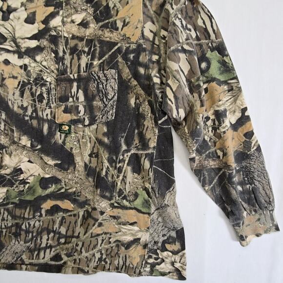 Vintage Mossy Oak Break-Up Camo Long Sleeve Shirt Mens Large Hunting Green Tee - Picture 2 of 13